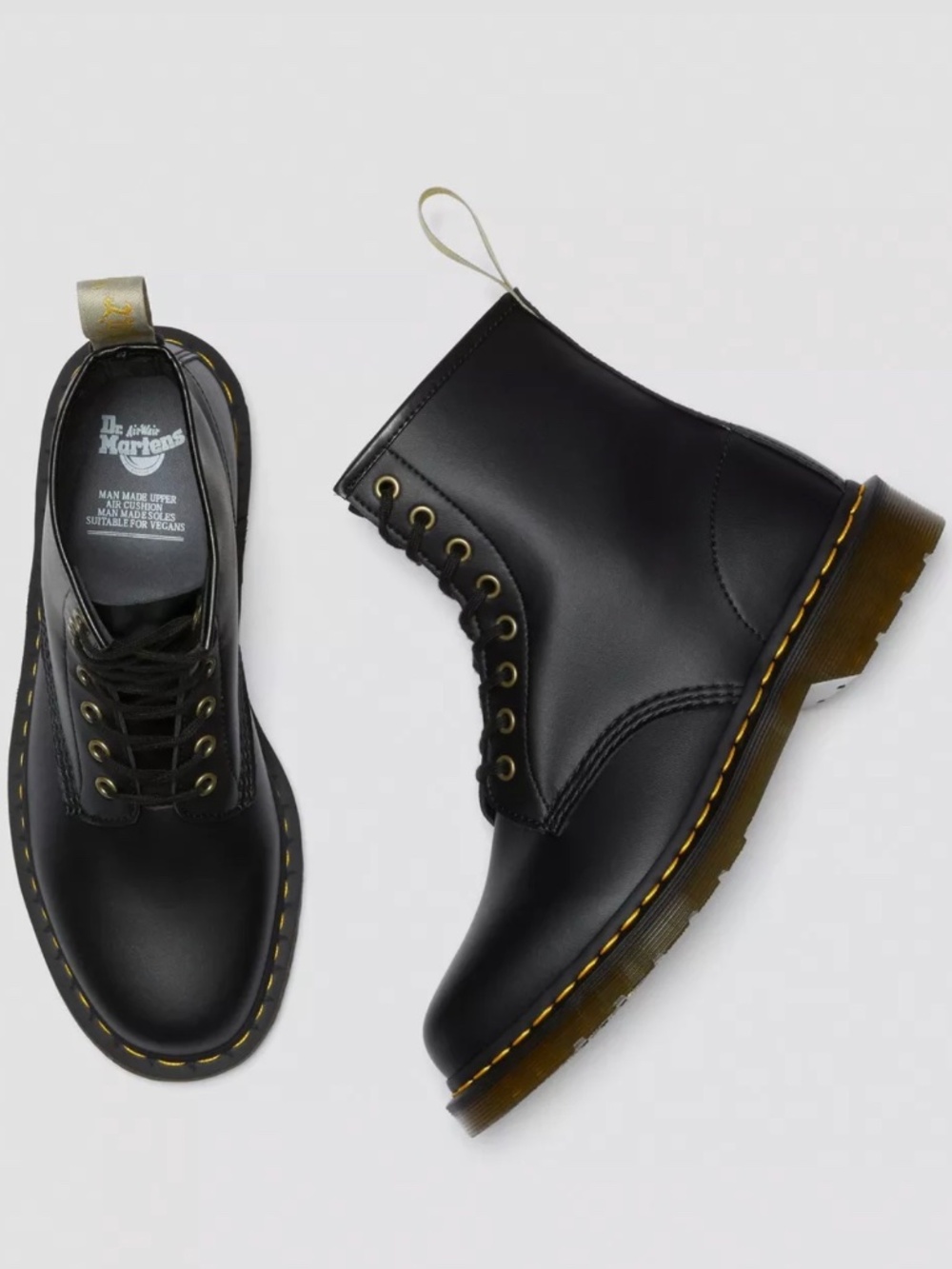 Dr. Martens  VEGAN 1460 FELIX LACE UP BOOTS US7 Black